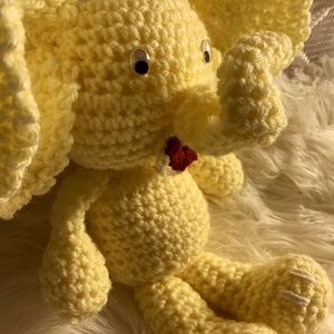 Crocheted stuffed elephant